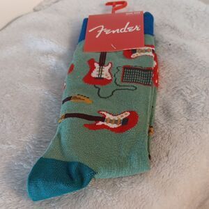 Fender Men's Green Guitar Socks